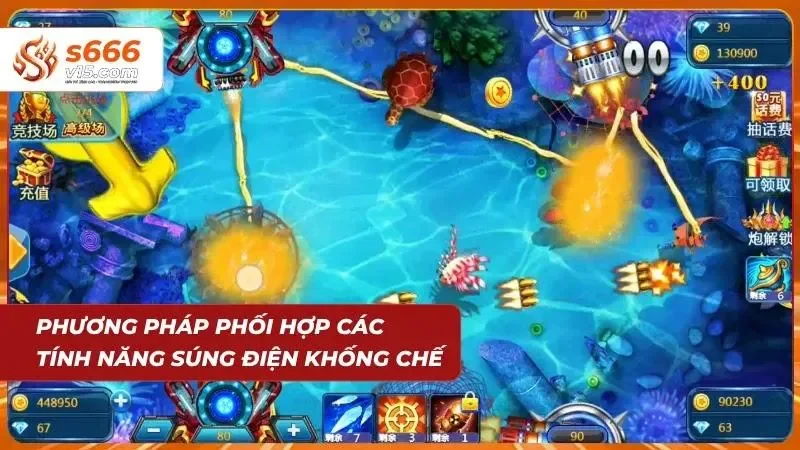Tận dụng kỹ năng súng điện khống chế làm chậm tốc độ bơi để tạo cơ hội tập trung bắn