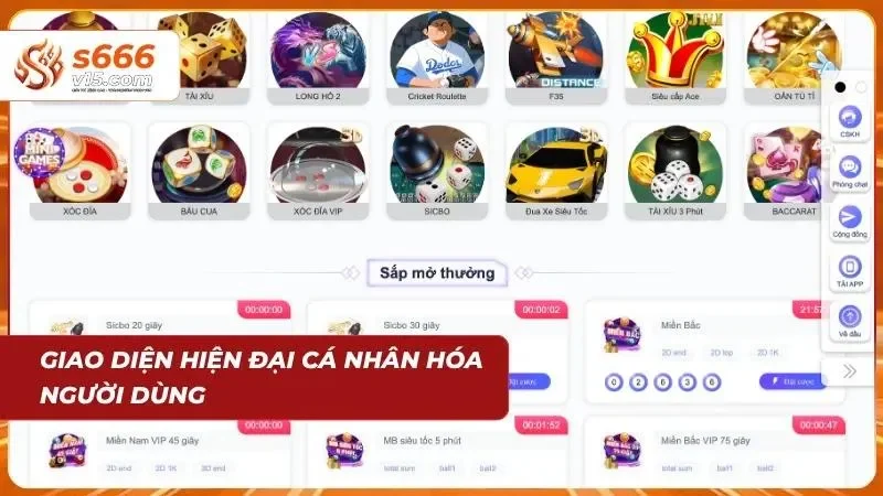 Giao diện ứng dụng hiện đại được tùy chỉnh theo người dùng