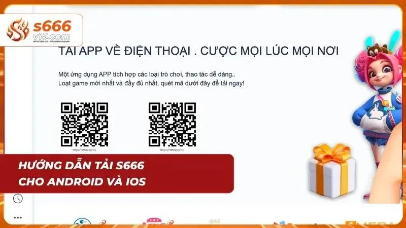 Minh họa tải app s666 trên điện thoại Android và iPhone